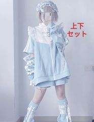 新品】地雷系 サブカル フリル ジャージ Lサイズ 天使界隈 水色
