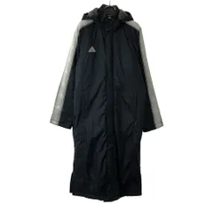 アディダス ロゴ刺繍 中綿 ベンチコート M ネイビー系 adidas CLIMAPROOF 裏ボア メンズ