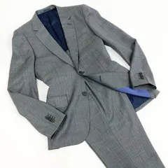 32d11 《美品》 Paul Smith ポールスミス シングルスーツ セットアップ ビジネス イタリア製 デルフィノ生地 サイズL グレー ストライプ ウール100％ メンズ 日本製