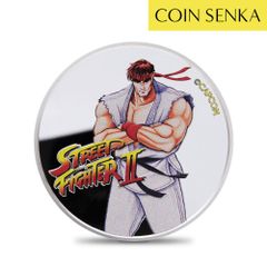 フィジー 2021 『ストリートファイターII』30周年記念 リュウ 50セント 1オンス カラー銀貨 m3053