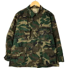 古着 米軍 迷彩柄 ウッドランドカモ リップストップ B.D.U ミリタリージャケット USA製 MEDIUM-SHORT メンズM相当 ヴィンテージ/eaa543865
