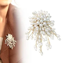 パール 胸飾り卒業 入学 フォーマル 結婚式 入園 ブローチ レディース セレモニー コサージュ ママ 人気 Coollooda 大人 大きめ華やか