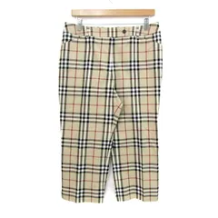 バーバリー クロップドパンツ ノバチェック ストレッチ 大きいサイズ ボトムス レディース 46サイズ ベージュ BURBERRY LONDON