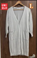UNIQLO   ユニクロ　レディース　UVカットカーディガン（ベージュグレー）Ｌ