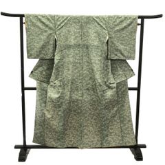 紬/美品/グレー/仕立上がり/適応身長153～160㎝/10793