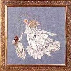 🔷英国 クロスステッチチャート 図案🔷Angel of Mercy🔷◆慈悲の天使*I◆Lavender&lace ラベンダー&レース