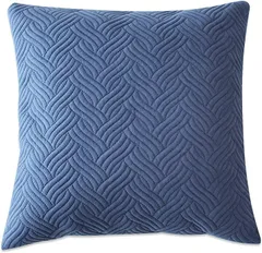 Sweet Baku クッションカバー 45x45cm おしゃれ 北欧風 背当て ソファー キルティング 両面柄(ネイビー,  45x45cm)