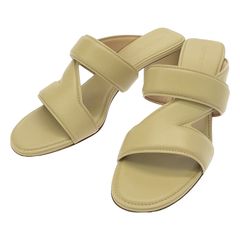 BOTTEGA VENETA レザーサンダル ミュール ベージュ 37 ハーフ - メルカリ