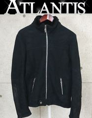 CHROME HEARTS 銀座店 クロムハーツ スターボタン カルマリータ ムートン オーダー ジャケット ライダース メンズ SV925 size:M 黒 96935