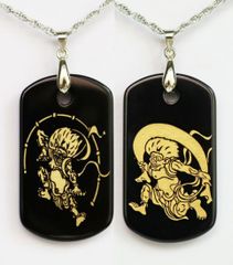 【開運縁起 アクセサリー】SV925 風神雷神・オニキス ペンダント【ネコポス発送】