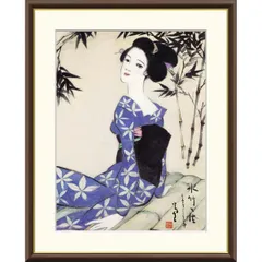 大正浪漫「扇を持った舞妓」竹久夢二 リトグラフ大エディション4/300価額12万 大正浪漫「扇を持った舞妓」竹久夢二 リトグラフ大エディション4