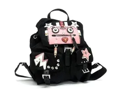 ■新品同様■ PRADA プラダ テスートナイロン ロボット 巾着型 リュックサック バックパック デイパック レディース ブラック系 AV5854 のサムネイル