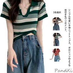 ニット ポロシャツ レディース 半袖 tシャツ 春 夏 トップス サマーニット オープンカラー 襟付き ボタンネック ボタンカラー配色 リブニット 配