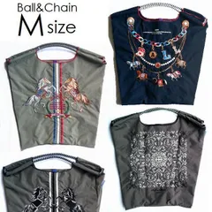 正規品 BALL＆CHAIN ボールアンドチェーン エコバッグ Mサイズ DAMASK ダマスク TWIN HORSE CHARM チャーム VICTORIAN KEY&CARRIAGE 馬  ホワイト/ネイビー/グレー/ブラック/オレンジ/キャメル