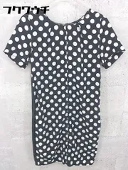 ◇ zara 切替 ドット 水玉 バックジップ 半袖 ミニ ワンピース サイズEUR S USA S MEX 26 ブラック ホワイト レディース  【1002800356942】