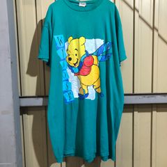 384 Pooh プリントTシャツ プーさん ONE SIZE FITS MOST  エメラルドグリーン 夏 プルオーバー プーさん古着卸 アメリカ仕入