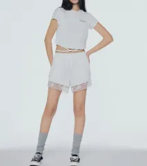INSTANTFUNK(インスタントファンク) レース トラック パンツ 白のサムネイル