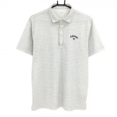 キャロウェイ 半袖ポロシャツ 白×グレー チェック メンズ Ｌ ゴルフウェア 2023年モデル Callaway