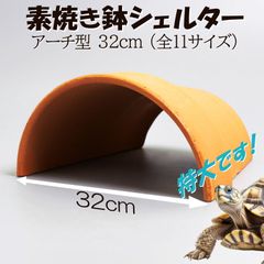 【素焼き鉢シェルターアーチ型32cm】爬虫類　両生類　 熱帯魚　トカゲ　カメ　ヘビ　アクアリウム　テラコッタ　植木鉢　安い　大型　大きい　リクガメ　保湿　フトアゴ　アオジタ