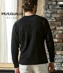 1PIU1UGUALE3 RELAX ウノピゥウノウグァーレトレ リラックス ラインストーンバックロゴTシャツ メンズ ロンT 長袖 カットソー カジュアル スポーツ ファッション ブランド