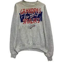 プリントスウェット トレーナー 2XL 程 グレー プルオーバー 裏起毛 ビッグサイズ 古着卸 アメリカ仕入 a703-5682