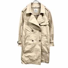 古着 ナノユニバース nano・universe 薄手 トレンチコート 2WAY ノーカラー×ステンカラー 襟脱着可 長袖 裏地無し 無地 綿100% コットン100% 36 ベージュ レディース