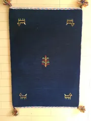 Sサイズ(60×91cm)　天然ウール100%チベット職人手織りギャッべ Sサイズ(60×91cm) 天然ウール100%チベット職人手織りギャッべ - メルカリ