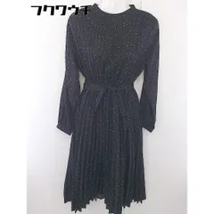 ◇ ◎ rps アールピーエス ドット 水玉 長袖 膝下丈 ワンピース サイズM ブラック ベージュ系 レディース  【1111170005555】