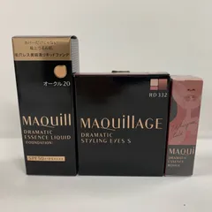 V518 MAQuill マキアージュ ドラマティックエッセンスリキッド 25ml、ドラマティックエッセンスルージュ 4g、ドラマティックスタイリングアイズ Ｓ 4g 計3点セット