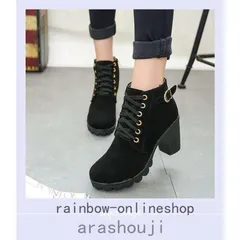 値下げショートブーツサイドゴア厚底太ヒールシューズレディースブーティハイカットエンジニアチェルシーハイヒール通勤