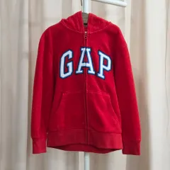 GAP(ギャップ) キッズ フリース フード付き ジップアップパーカー 赤 S