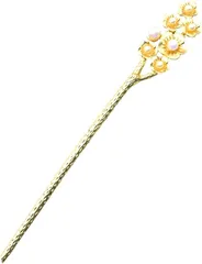 Miaomyao ミャオミャオ 簪 かんざし 一本 和装 留袖 浴衣 髪飾り 金属 アンティーク フラワー 桜 花 パール ヘアアクセサリー(ゴールド,  ワンサイズ)