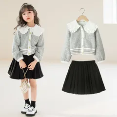 女の子 2点セット セットアップ キッズ フォーマル ガールズ 子供服 制服 春 秋 スカート 七五三 卒業式 卒園式 入園式 入学式 新生活 ピアノ 七五三 発表会 senbao03