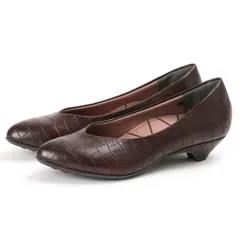レディワーカー Lady worker レディース パンプス ローヒール ヒール 定番 仕事 結婚式 冠婚葬祭 3E相当 アシックス商事 aclo17540 ダークブラウン 22.0cm