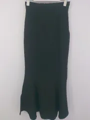 ◇ LAUIR ラウアー バックゴム スリット マーメイド ロング ナロー スカート サイズM ブラック レディース E  【1303280008988】