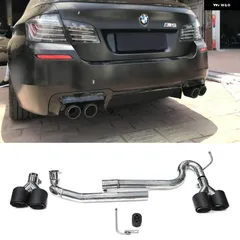 BMW F10 5シリーズ マフラーカッター ディフューザー付き　 ポン太専用 ☆ BMW 5シリーズ F10 カーボン ディフューザー LEDバックフォグ