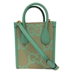 グッチ キャンバス レザー ジャンボ GG ミニ トート 671623 グッチ GUCCI ジャンボGG ミニトート 671623 グリーン ジャンボ