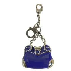 Salvatore Ferragamo フェラガモ チャーム ストラップ アクセサリー 小物 メタル ブルー シルバー