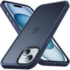 【在庫処分】Anqrp iPhone 15 用 ケース 半透明 マット 耐衝撃 滑り止め 米軍MIL規格 指紋防止 スマホケース アイフォン 15 ストラップホール付き ワイヤレス充電対応 アイホン15 カバー 6.1インチ ブルー