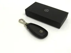 ■美品■ Mercedes Benz メルセデスベンツ レザー キーリング キーホルダー チャーム メンズ ブラック系 DJ5496