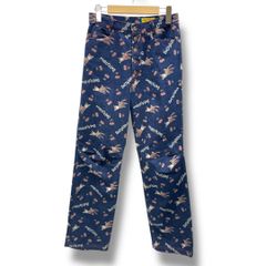 BETTY'S BLUE べティーズブルー バンビ&チェリープリント デニムパンツ ストレートデニム ジーンズ キャラクター 総柄 Y2K 408642610 青 ブルー インディゴ サイズ9 レディース 通年 ゴーゴー古着マルイ北千住店 19 No.240