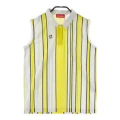 サイズ：38 ARCHIVIO アルチビオ  ノースリーブ ポロシャツ ストライプ柄 イエロー系 [240101386824]# ゴルフウェア レディース ストスト