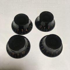 ミリサイズ ハットノブ 黒 ブラック ×4