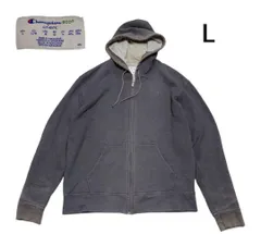 古着　チャンピオン無地スウェットフルジップパーカーL スーディー　ノームコア