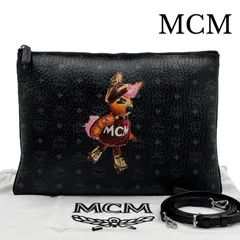 【美品】MCM エムシーエム　ショルダーバッグ　斜めがけバッグ　クラッチバッグ　セカンドバッグ　2way ラビット　うさぎ　ブラック