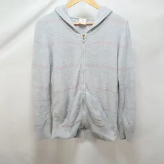 gelato pique ジェラートピケ ジェラピケ ルームウェア パーカー フーディ ライトブルー 水色 パステルカラー ボーダー ピンクライン 刺繍 ワンポイント 家着