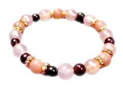 オレンジムーンストーン ガーネット ブレスレット パワーストーン ブレスレット レディース 天然石 数珠 アクセサリー