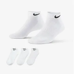 ナイキ 靴下 3足組 ソックス NIKE エブリデイ クッションド トレーニング ローソックス メンズ レディース キッズ ジュニア 21-29.0cm ユニセックス 丈 短い スポーツソックス くつした くつ下 白 3足セット　アパレル/SX7670-100
