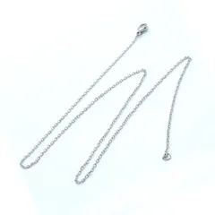 サージカルステンレス　あずきチェーン　シルバー　ネックレス　1mm