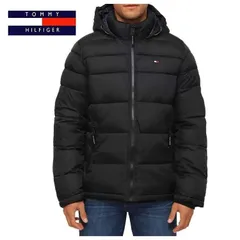 ★数量限定★TOMMY HILFIGER トミーヒルフィガー■中綿ジャケット ダウンジャケット ジップ フード ブラック S~Mサイズ 送料無料 158AN508